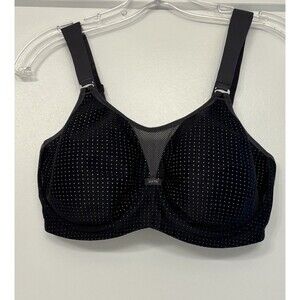 Anita Active Performance WireX Sports Bra Wired 34F Black Unpadded Dots